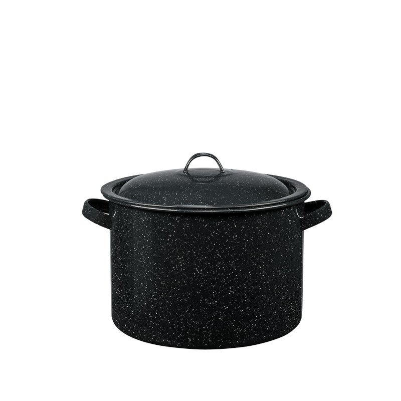Granite Ware 7.5-Quart Stew Pot with Glass Coating - Chip-Resistant, Non-Porous, Naturally Non-Stick Steel Core Pot for Even Heat Distribution - Great for Stews, Sous Vide Cooking (Speckled Black) - Image 1